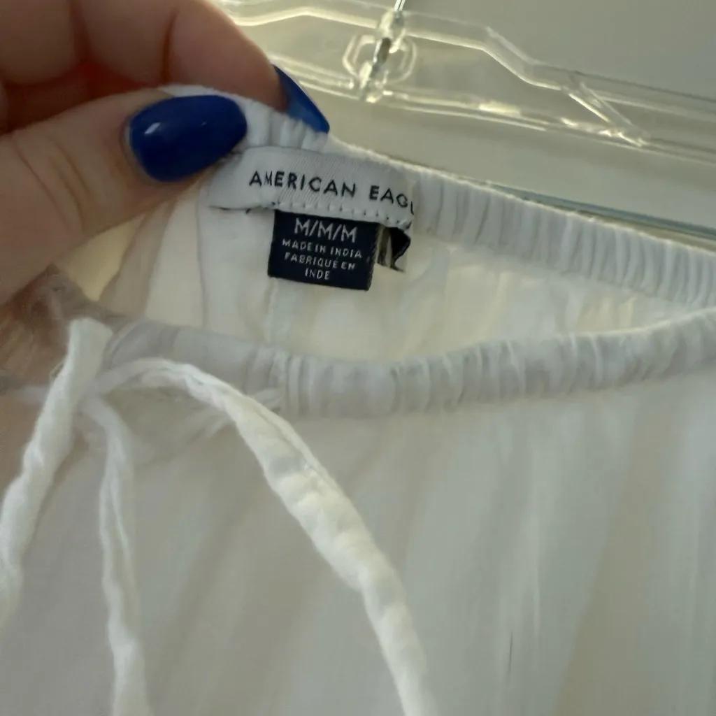 Medium AE White Stretch High-Waisted Embroidered Pull-On Pant - Image 6