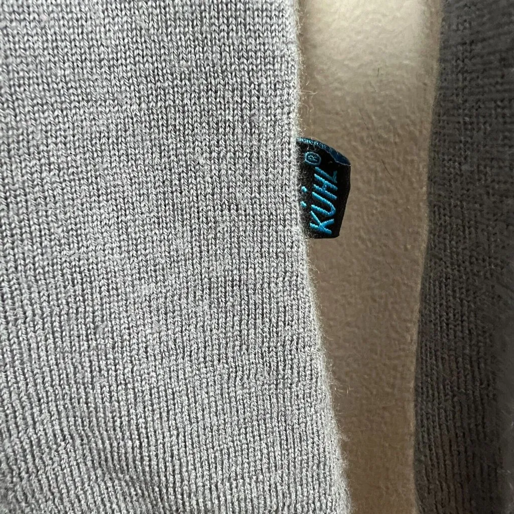 Kuhl Sweater Womens Small Black Gray 100% Merino Wool 1/4 Zip Long Sleeve Knit S - Image 5