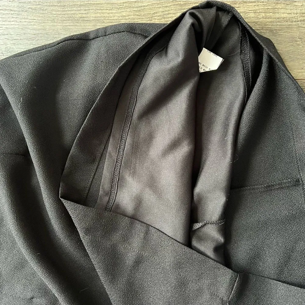 Evereve Allison Joy Classic Black Dress Cap Sleeves Exposed Zipper Size Medium - Image 10