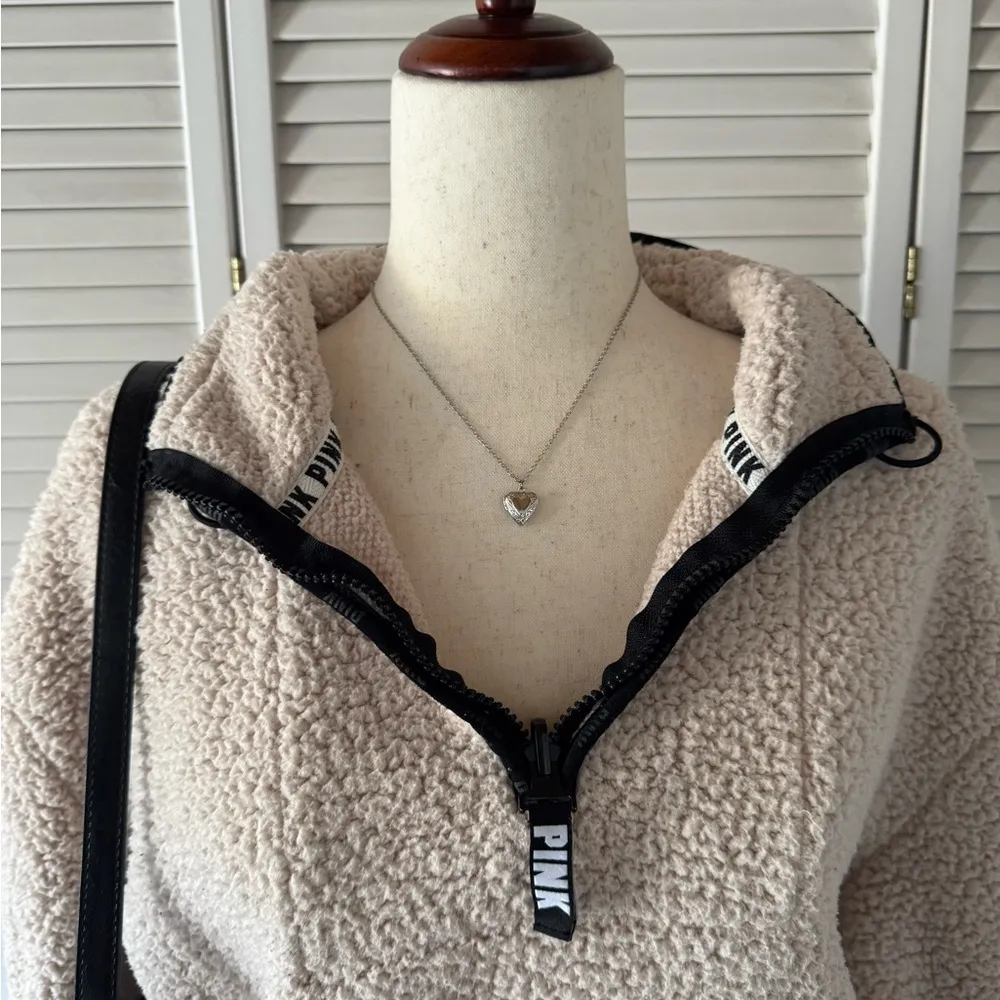 PINK Victoria’s Secret Teddy Fleece Quarter Zip Sweater - Image 5