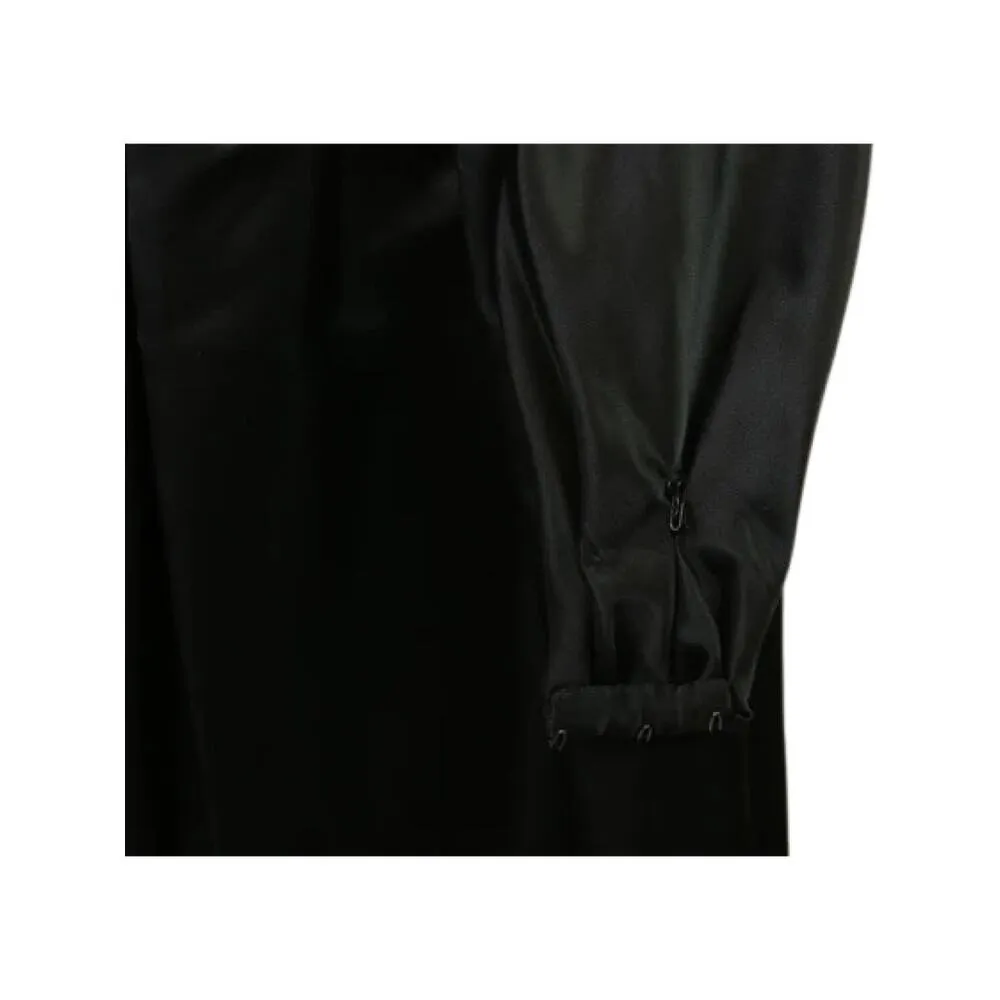 Vintage 1980s Helga Silk/Satin Black and Red Burnout Gown Large - Image 9