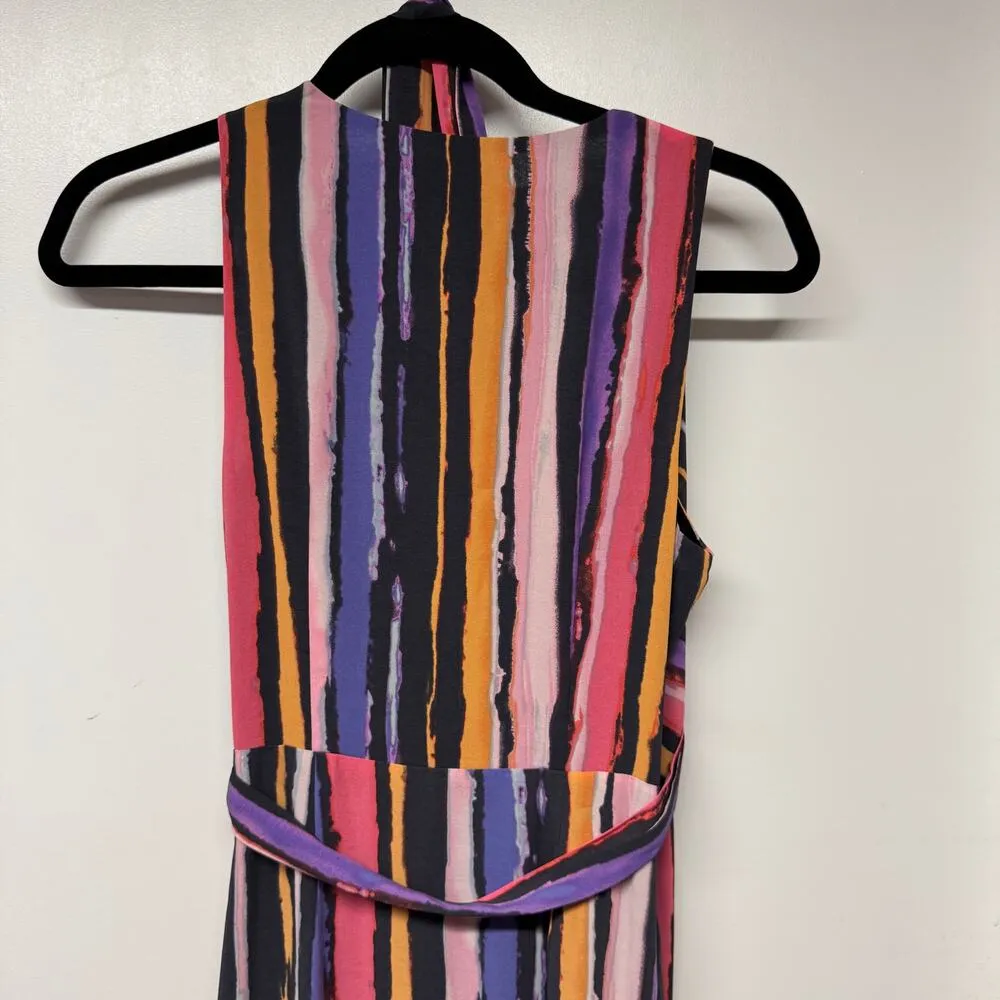 Great Jones Vibrant Orchid Wrap Dress Colorful Midi Sleeveless Womens Size Small Purple - Image 6