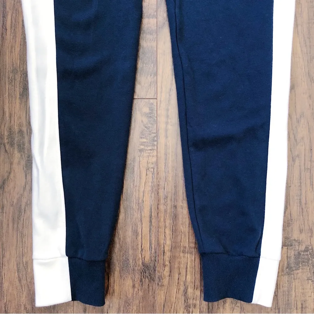Onepiece • Racer Jumpsuit onesie navy white knit zip front loungewear unisex - Image 15