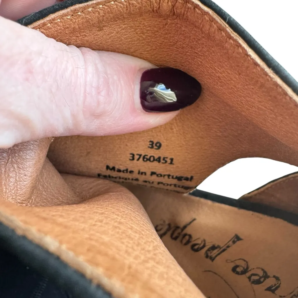 Free People - Wilder Black Suede Cutout Ankle Pointed Toe Block Heel Sz 39 - Image 11