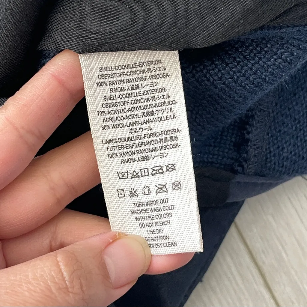 Free People Jacket vegan suede bomber moto cool & clean womens Navy Blue size 6 - Image 7