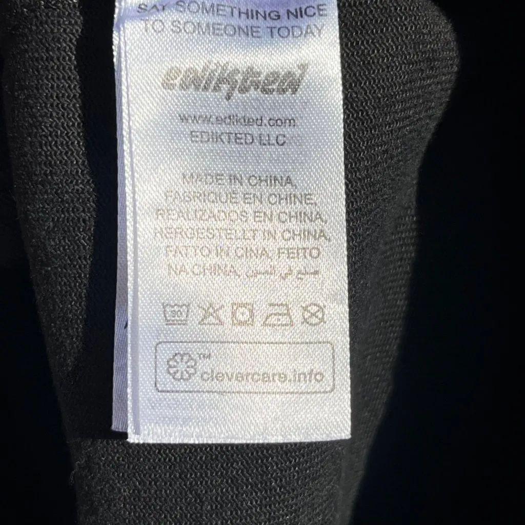 Edikted Black Denim Pleated Micro Mini Skirt Skort Size M - Image 10