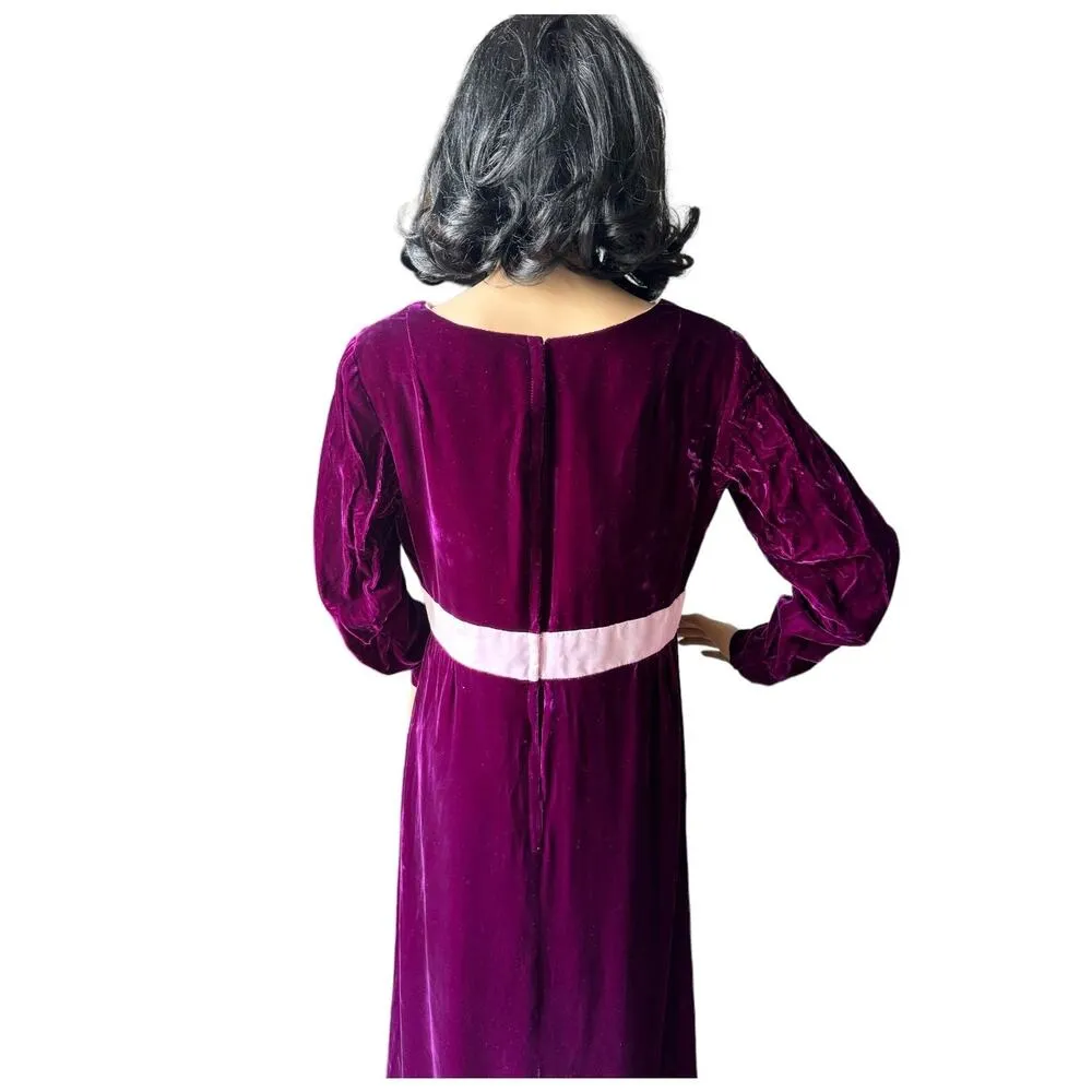 Vintage Victorias bridal Shop Hazleton PA burgundy Velvet Pink dress size medium - Image 9