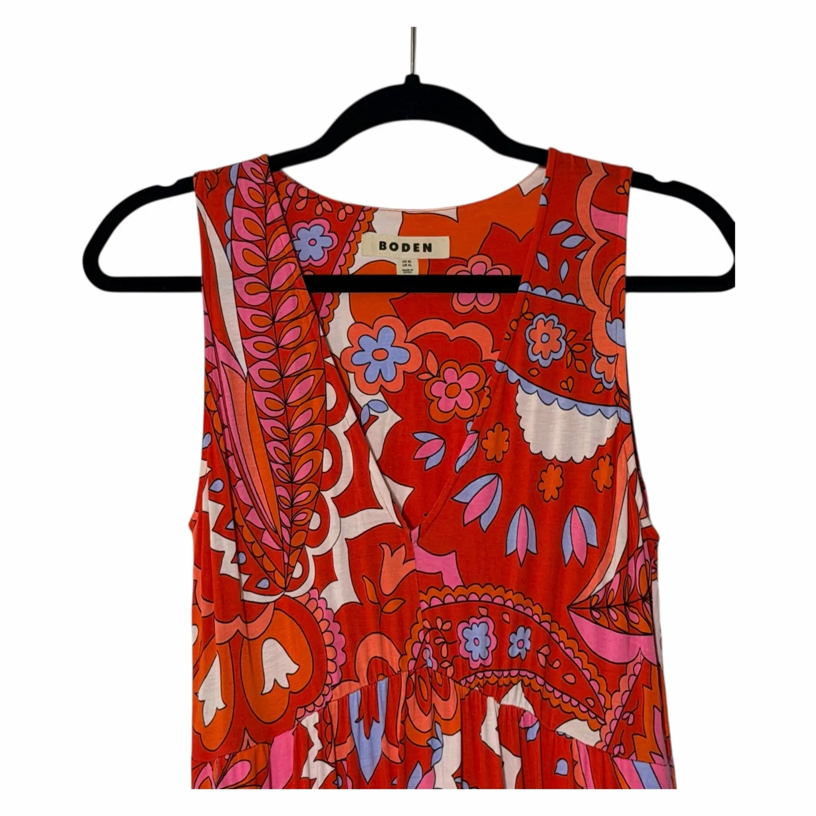 Boden Sylvia Jersey Maxi Tier Dress in Flame Scarlet Red Size 4 - Image 5