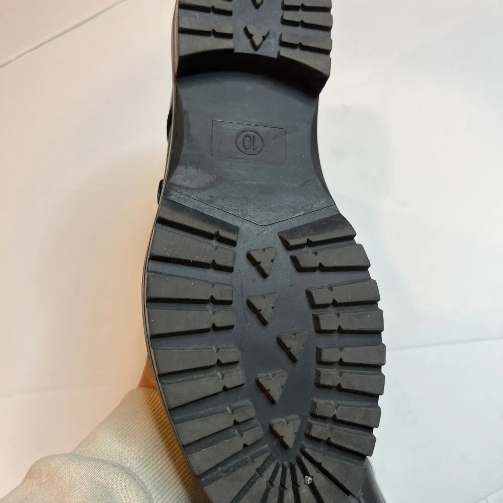 A New Day Calypso Black Buckle Combat Military Boots SZ 10 Chunky Lug Sole Ankle - Image 4