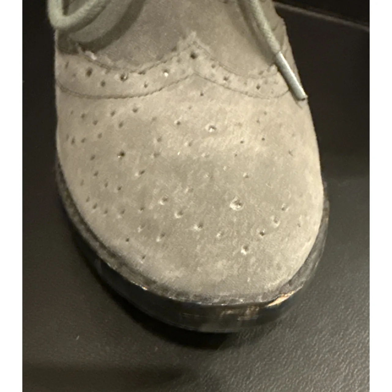 J Jill Womens 9 M Grey Oxford Wingtip Suede Lace Up Shoes Preppy Career Event Gray - Image 4