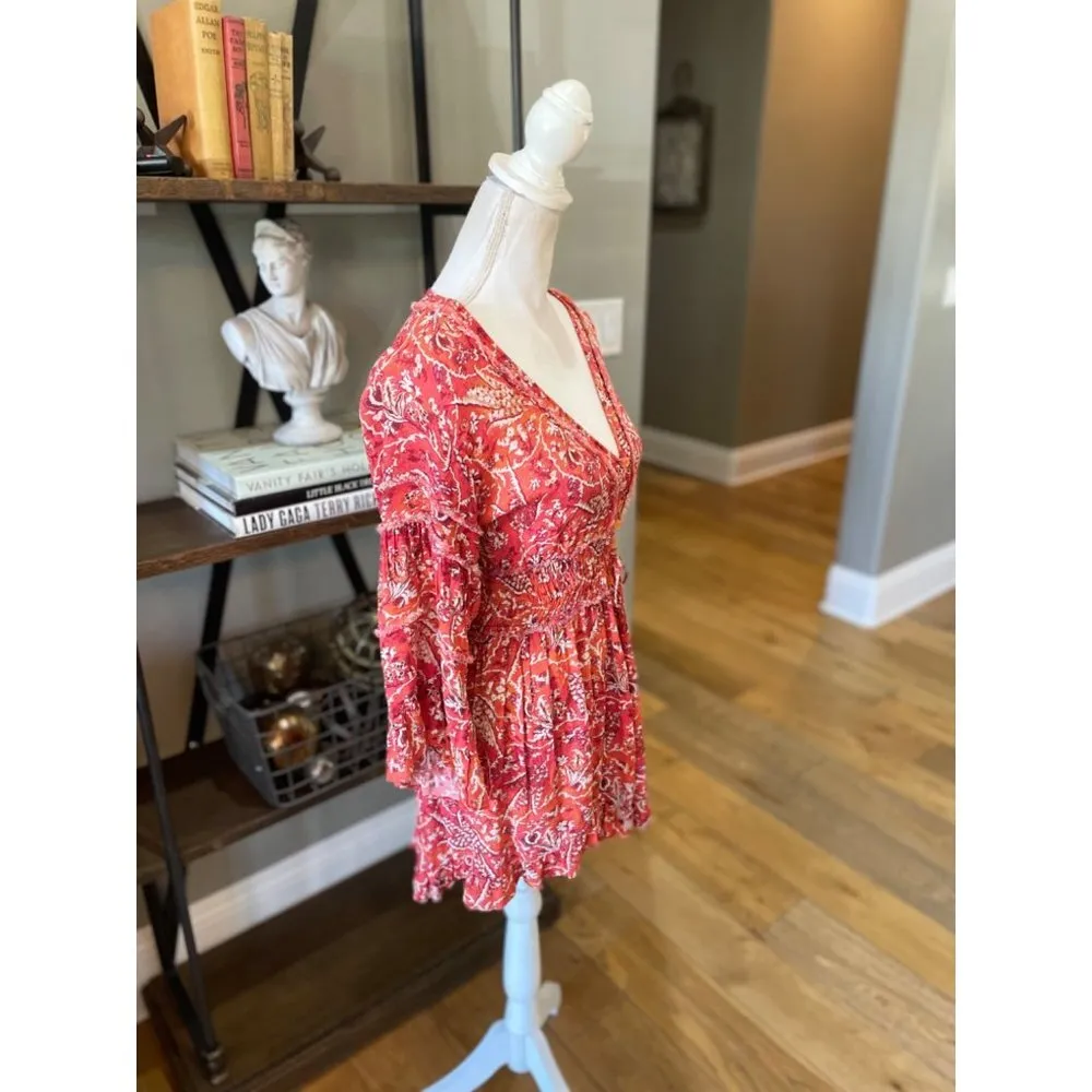 Iro Floral Print Lightweight Romper Red Womens Size FR 36 US 4 - Image 8