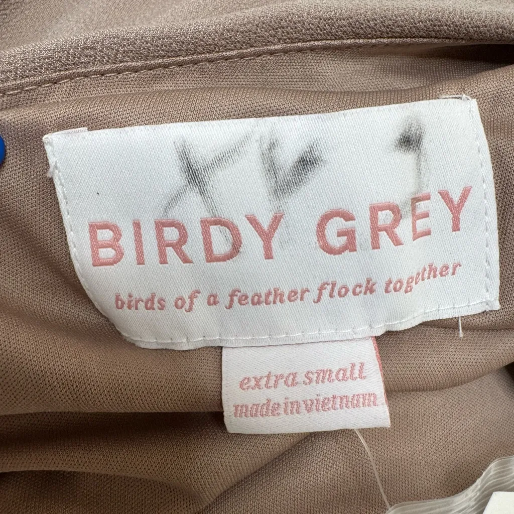 NEW Birdy Grey Kira Bridesmaid Dress With Slit In Chiffon Taupe size XS $105 - Image 5