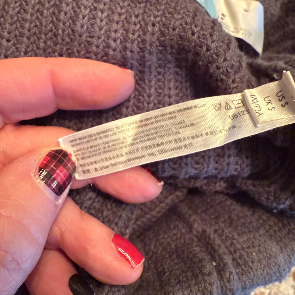 FP Free People BEACH Sweater Pants Crop GREY Size S Small - Image 8