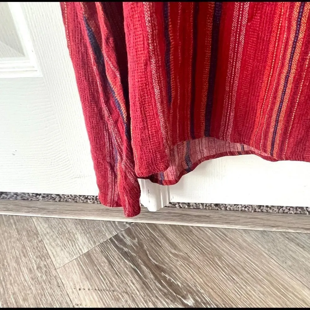 Monteau red striped collared sleeveless top - Image 13