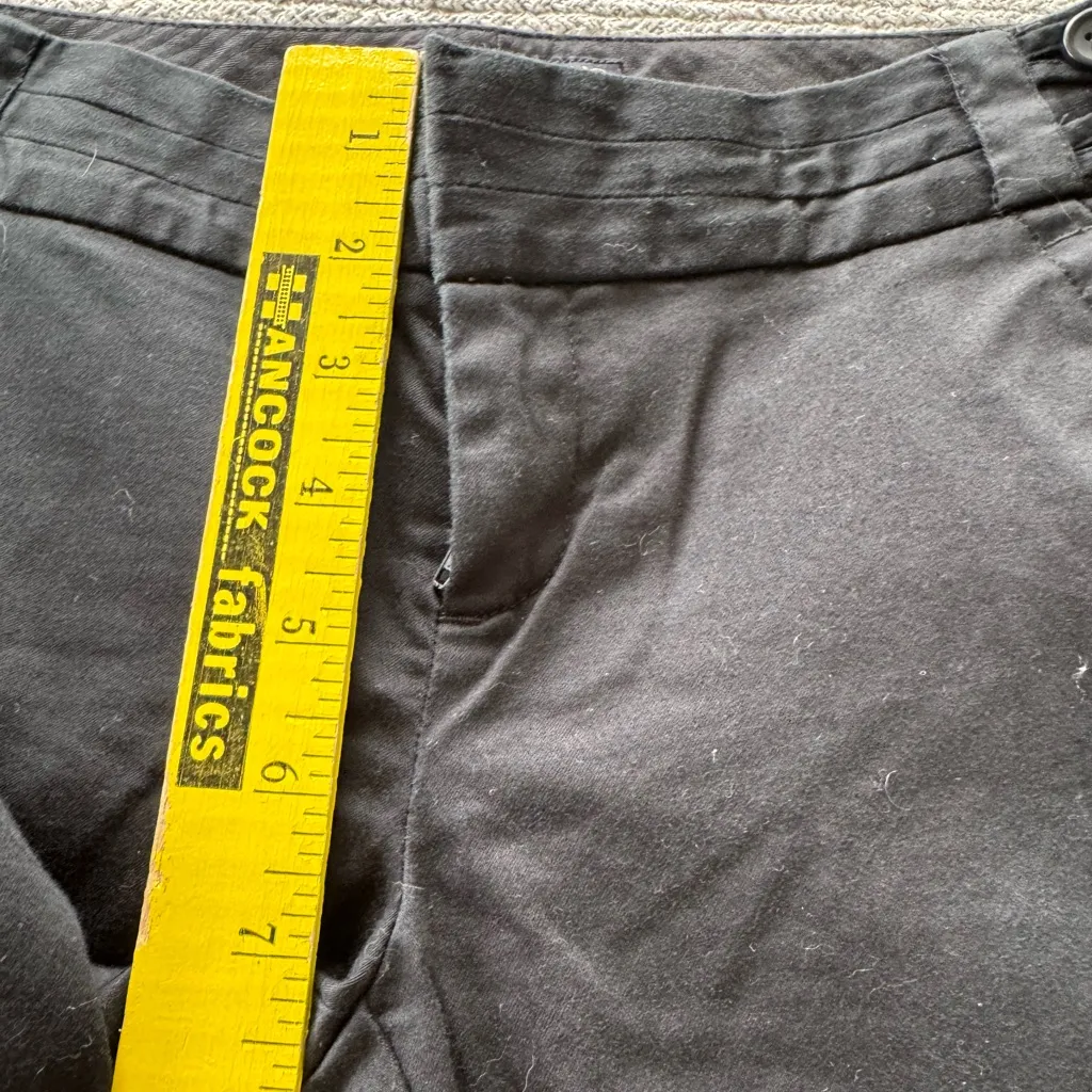 Banana Republic Black Stretch Cotton Bootcut Flare Dress Pants Button Detail 0P - Image 8