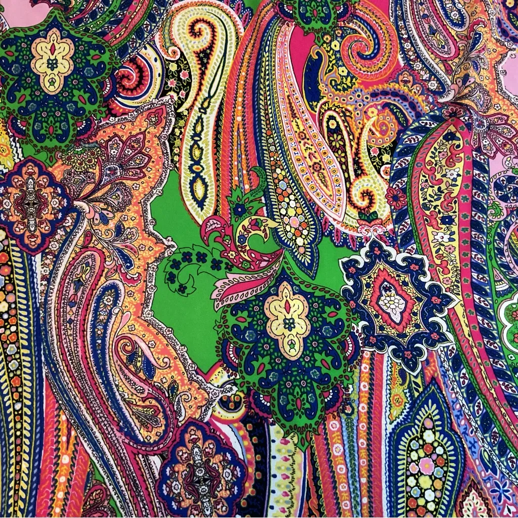 Tommy Hilfiger Women’s Size 12 Paisley Pink/Green Ruched -Sleeve Shift Dress - Image 9