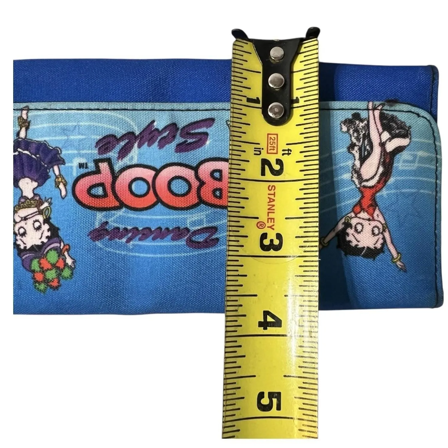 Betty Boop Wallet Womens One Size Blue Dancing Boop Style Canvas Zip Clutch - Image 6