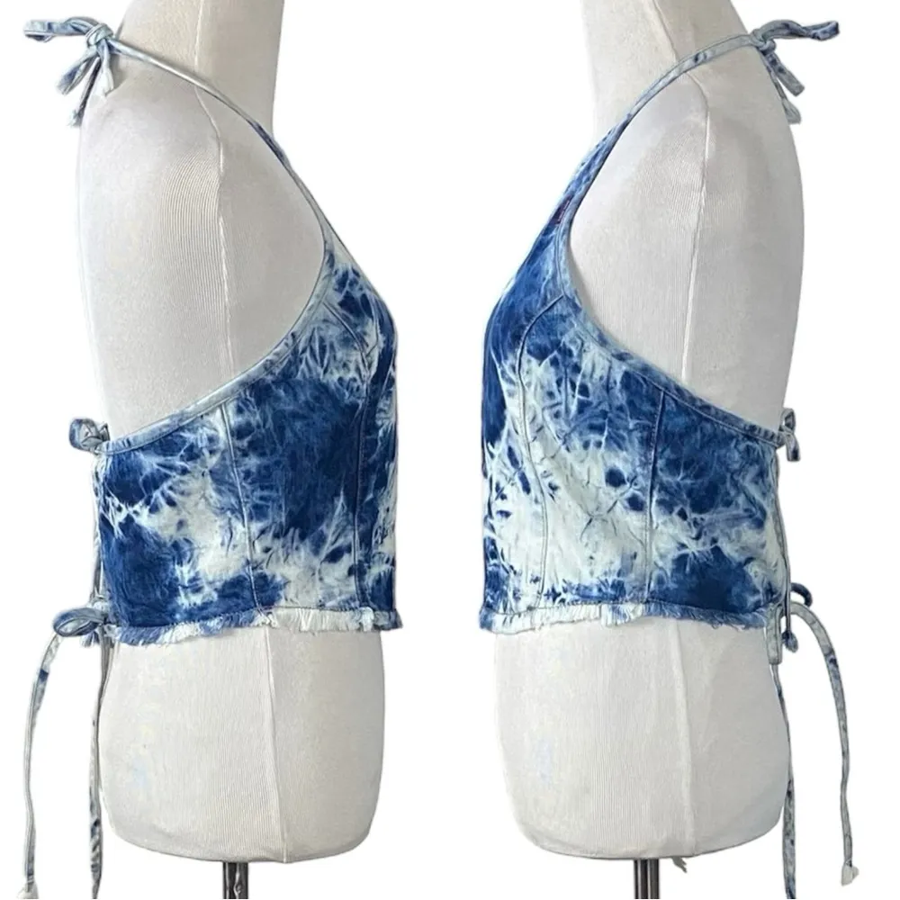 Miss Sixty Y2K  UO Exclusive Denim Halter Top Medium Bleached Denim Festival - Image 11