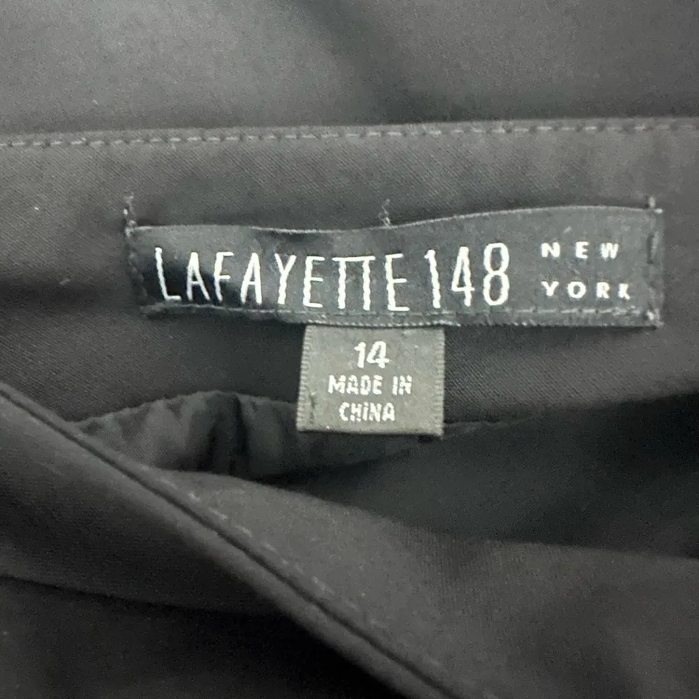 Lafayette 148 Virgin Wool Midi Skirt Size 14 Black Career Wear Professional - Image 3