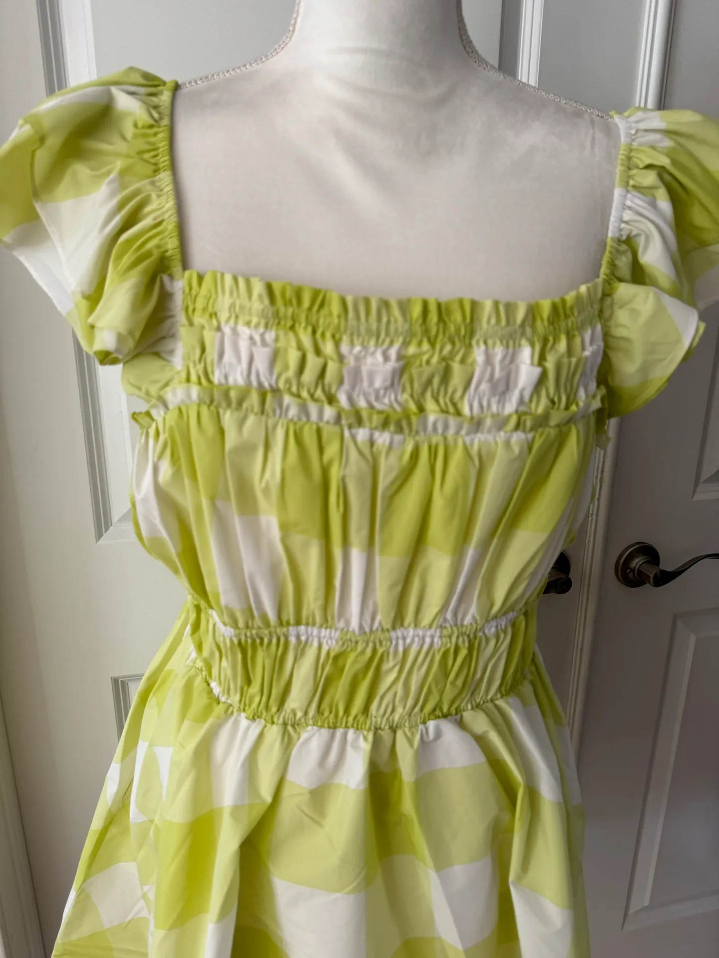 Anthro Maeve Square-Neck Flutter-Sleeve Shirred Dress  - Image 7