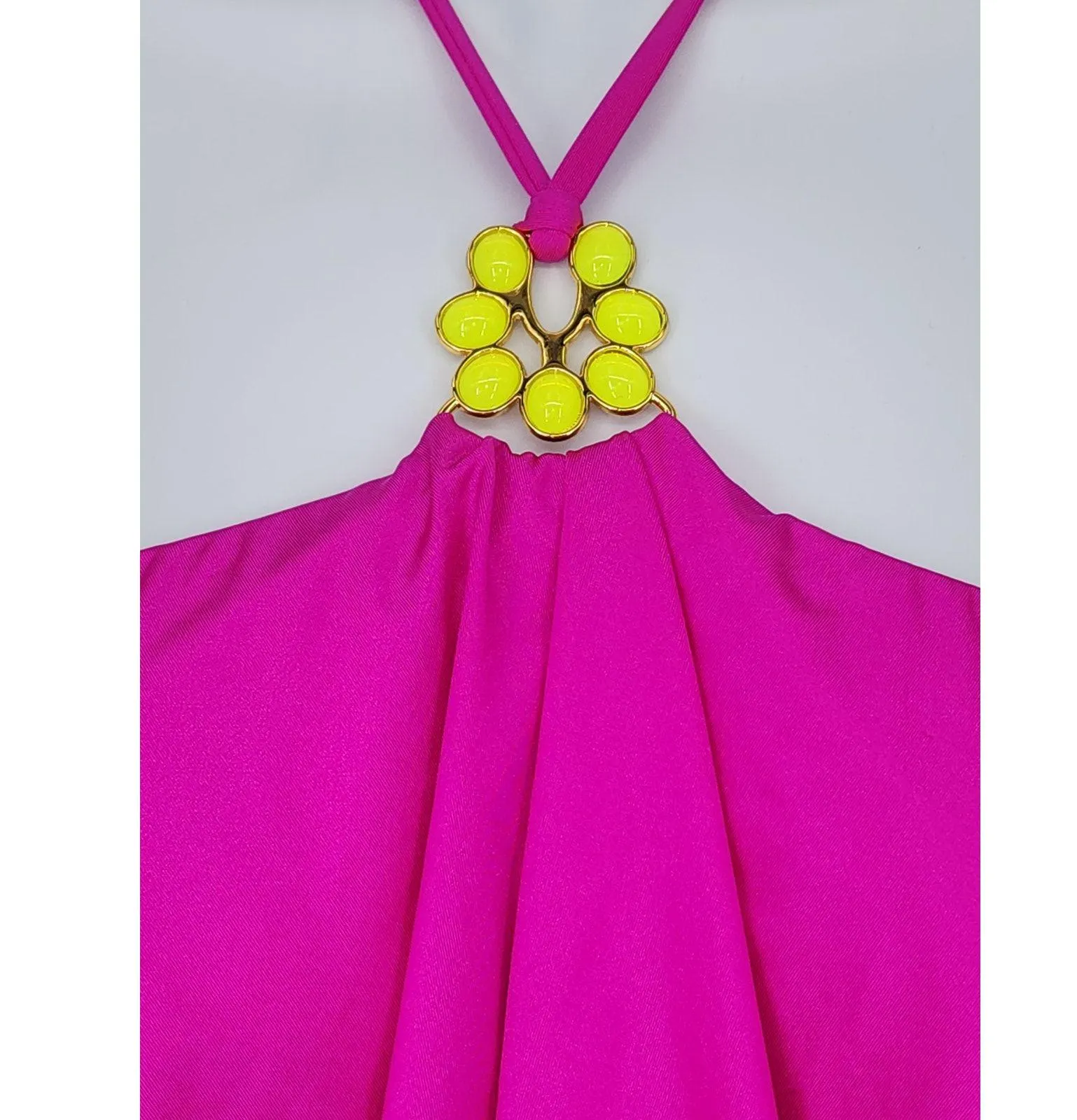 Trina Turk Orchid Pink Ruffle Halter One-Piece Swimsuit Women’s Size 8 - Image 4