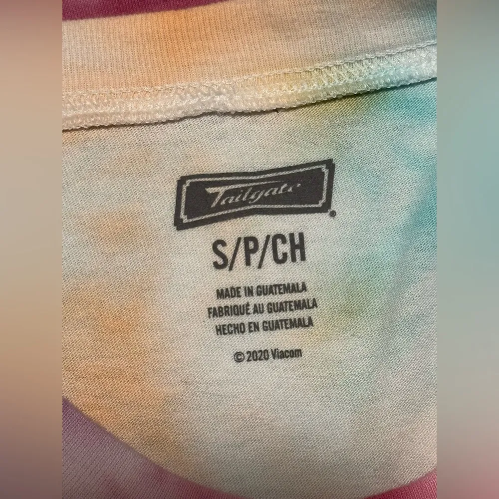 Handmade Tailgate Nickelodeon Multicolor Tie Dye Graphic Tee size small Pink - Image 9