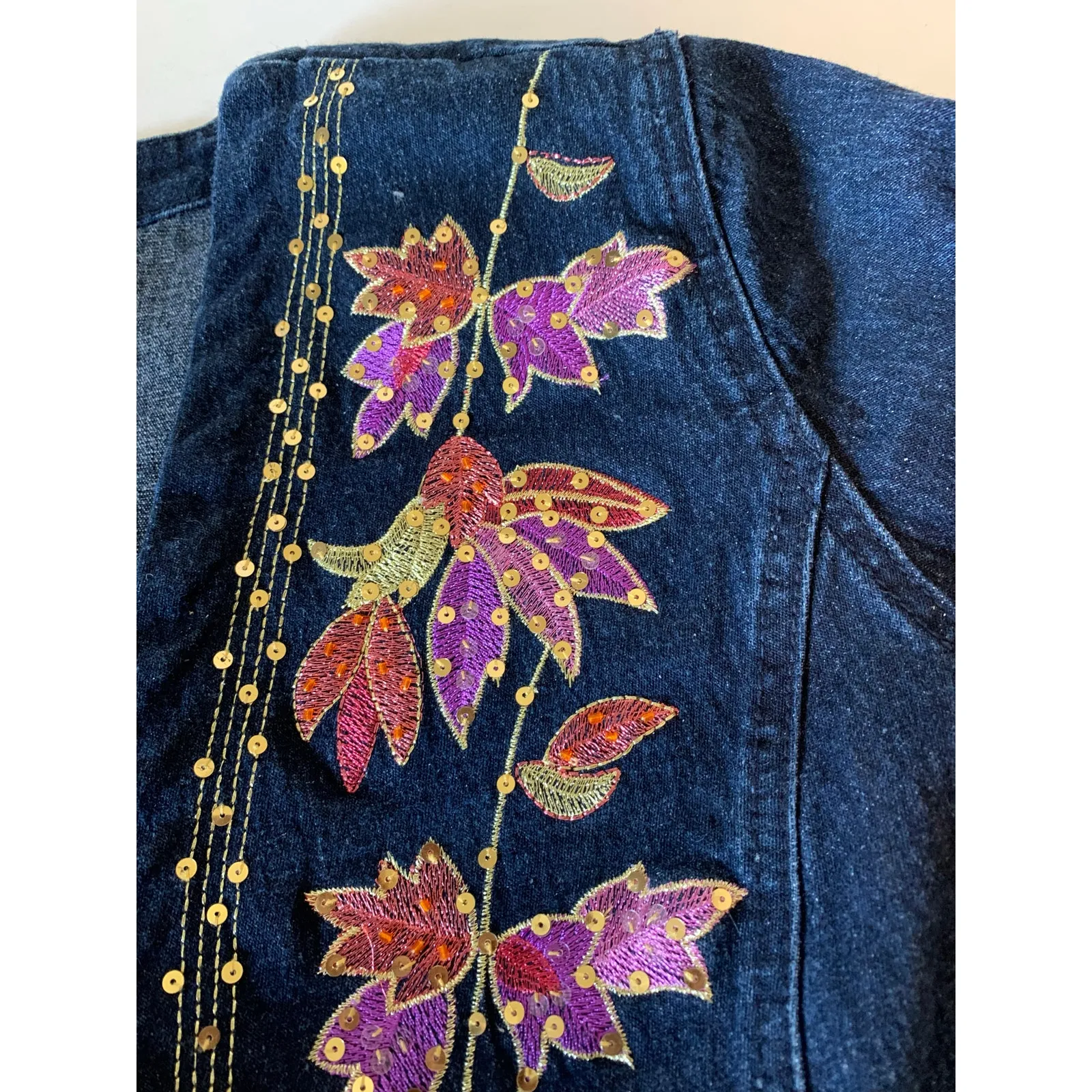 DG2 jacket by Diane Gilman size medium embroidered and beaded. Blue - Image 6