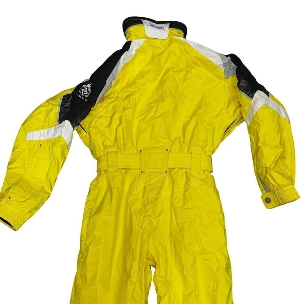 Marker Vintage Coveralls Snow Ski Suit Yellow One Piece Womens Size 10 Size M - Image 7
