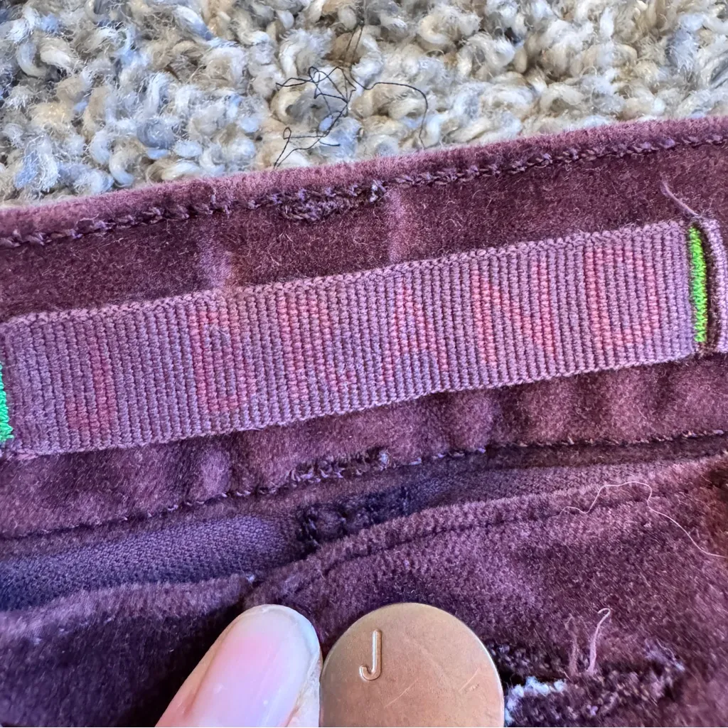 J Brand Wine Burgundy Velvet Skinny Pants Womens 24 Fall Preppy Classic Jeggings - Image 7