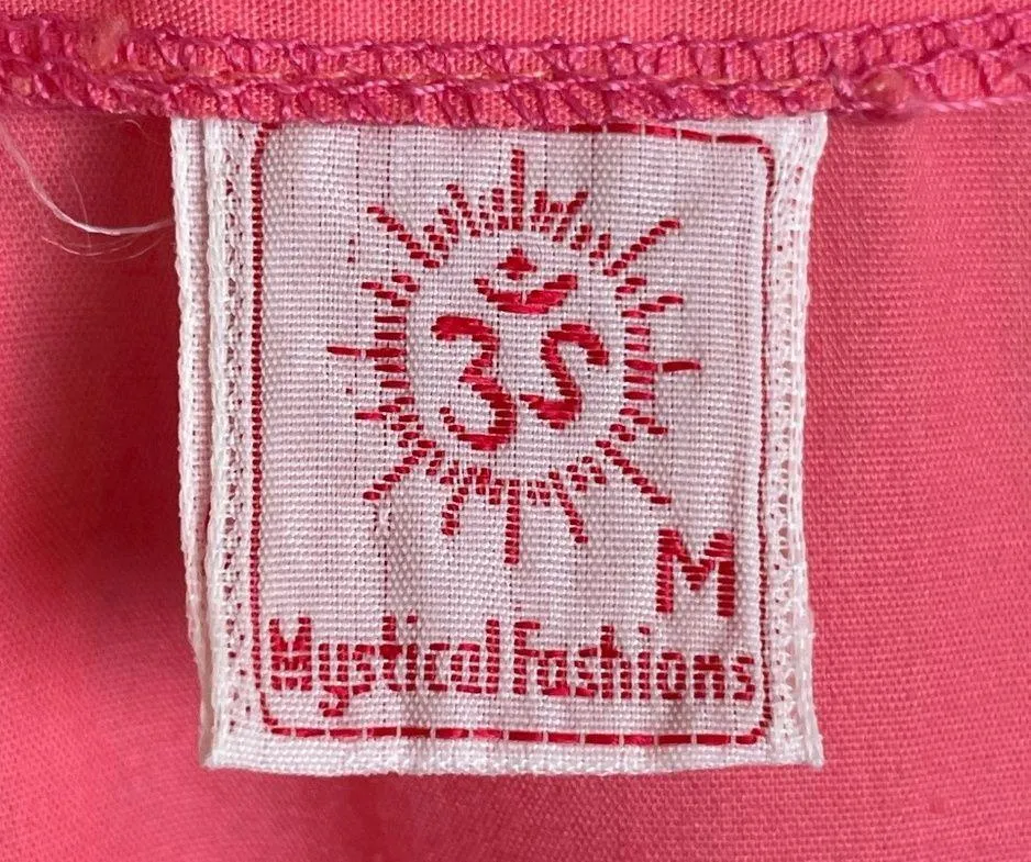 Kaftan Pink Scalloped Sleeve Notched Neckline Pink Maxi Dress Size Medium Caftan - Image 6