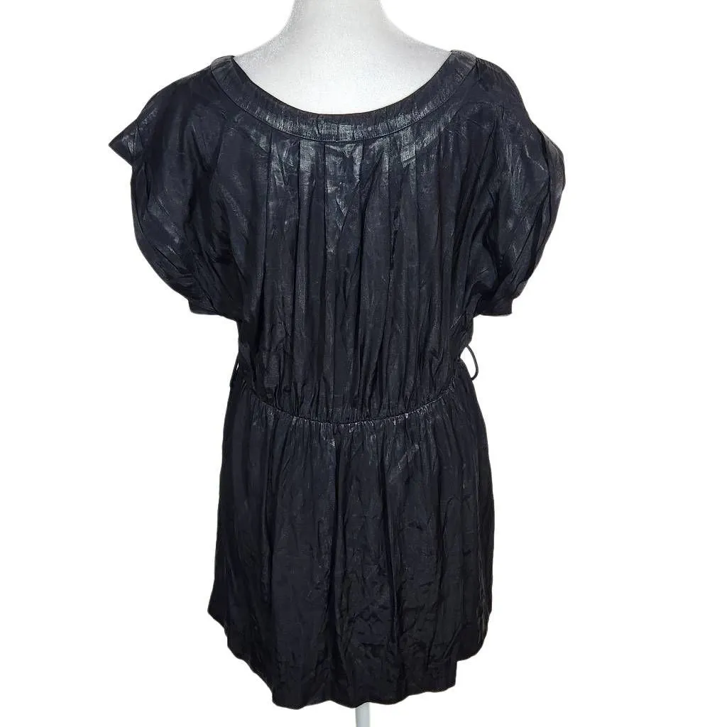 DO+BE Black Metallic Mini Dress Size Large Short Sleeve Black Party Dress - Image 2