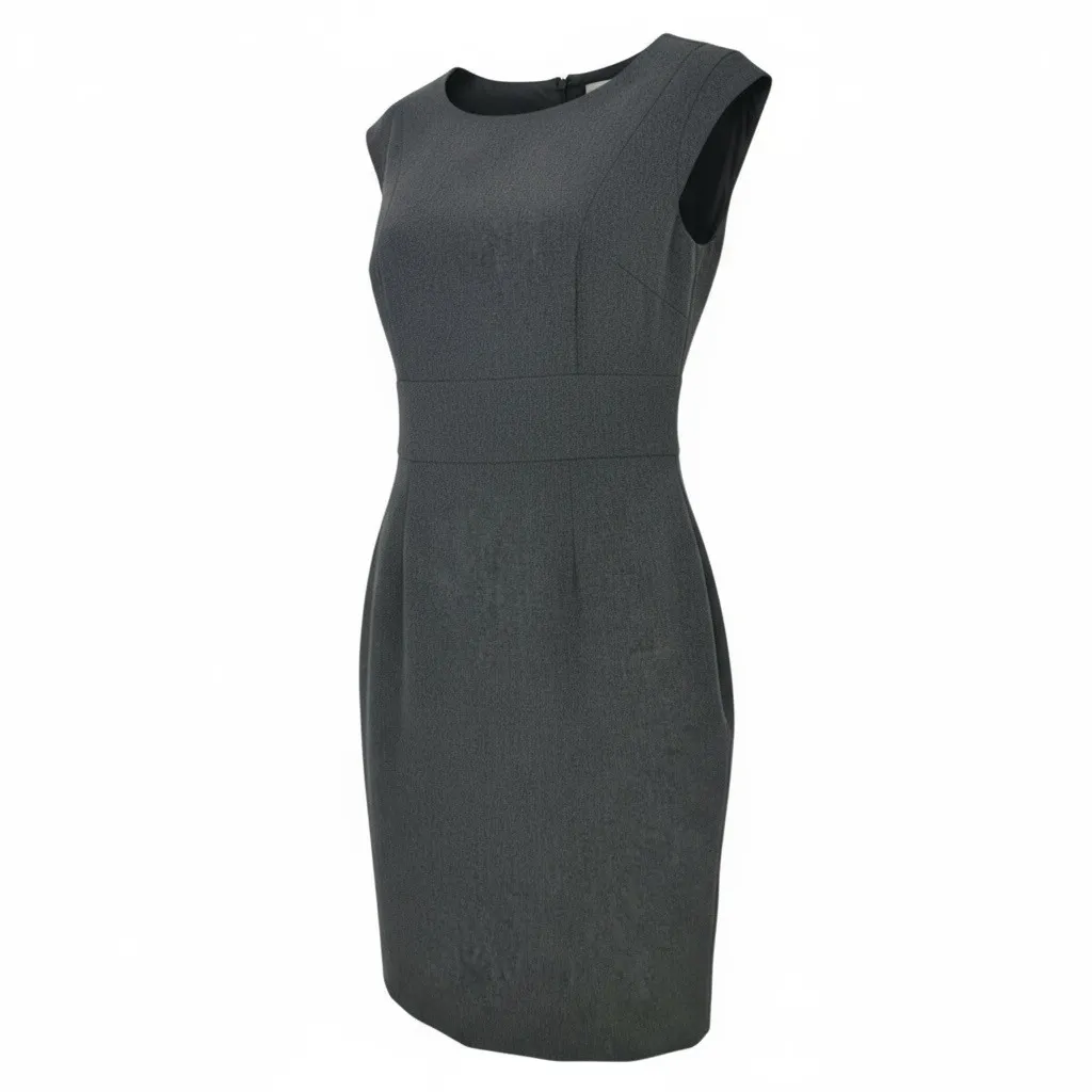 The‎ Limited Charcoal Grey Lined Washable Sleeveless Sheath Dress 12 Dark Girl - Image 3