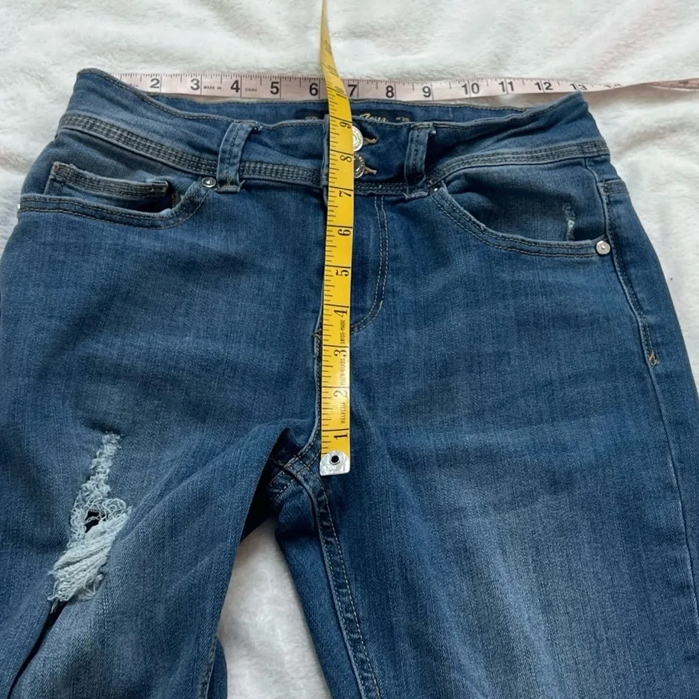 Indigo Rein Jean Womens 28 Juniors Size 9 Blue Distressed Skinny Jeans Mid Rise - Image 3