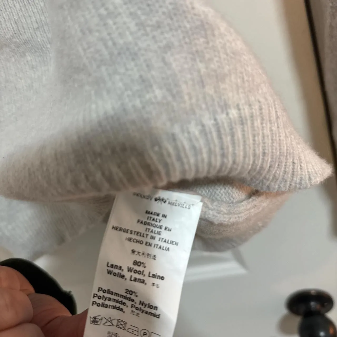 Brandy-melville Women's Grey and Cream Jumper - Image 2