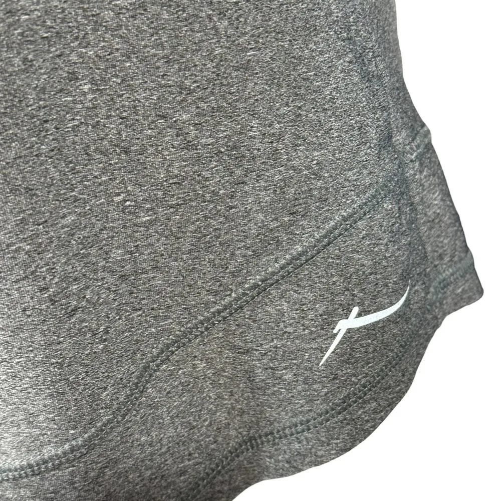 X by Gottex Medium Top Mesh Inserts Stretch Long Sleeve Gray Heather Curved Hem - Image 4