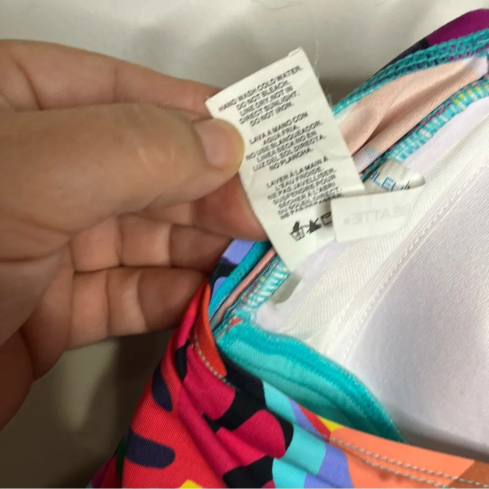 Bleu Rod Beattie multicolored leaf‎ pattern tankini top women’s size 10 summer - Image 8