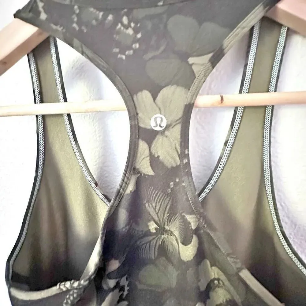 LULULEMON ATHLETICA | Cool Racerback Tank Green Butterfly Fatigue Camo | Size 4 - Image 6