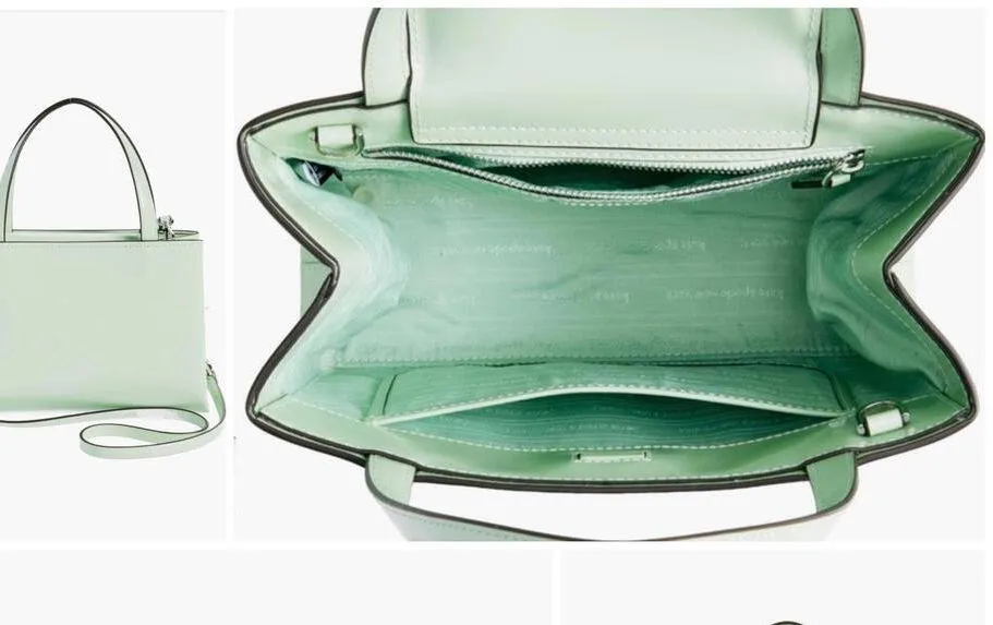 Kate Spade Sam Icon Small Spazzolato Leather Tote Crossbody Bag Pistachio Cream - Image 3