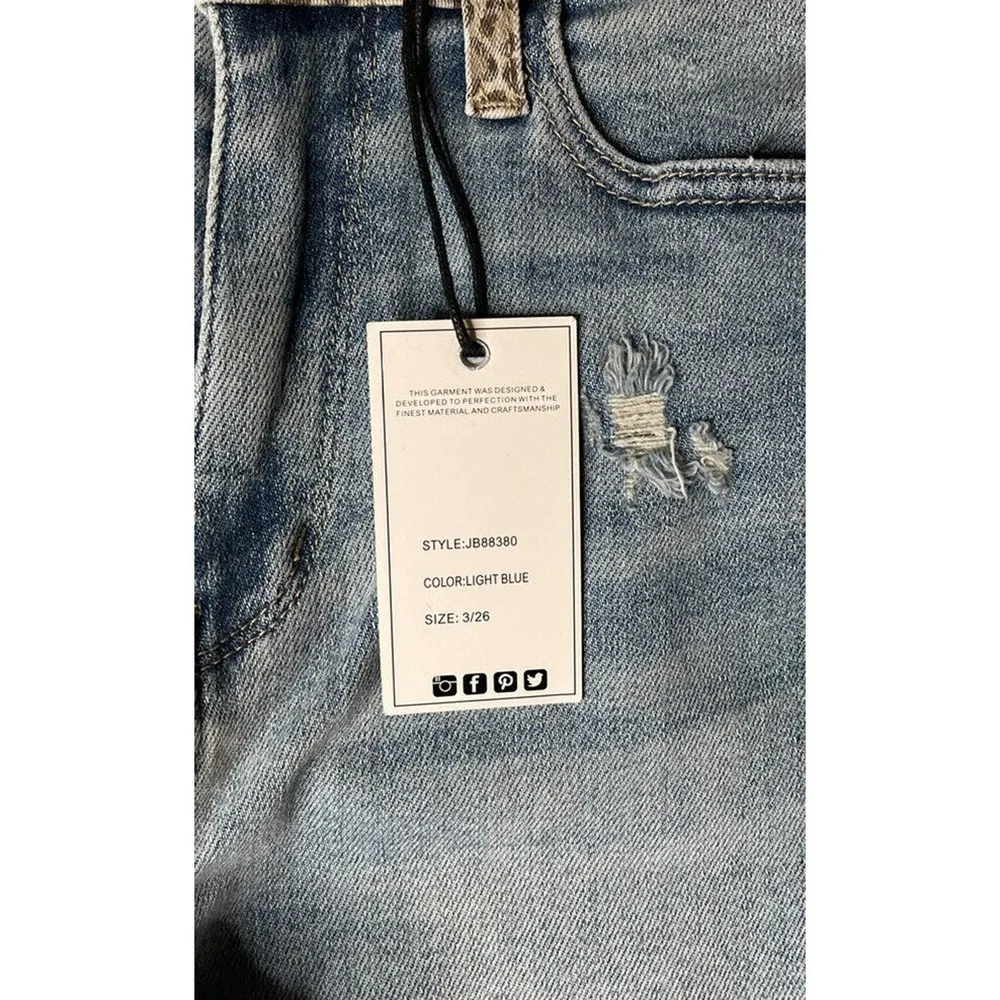 NEW Judy Blue Maya Full Size Cheetah Pocket Camo Color Block Slim Fit Size 3 - Image 8