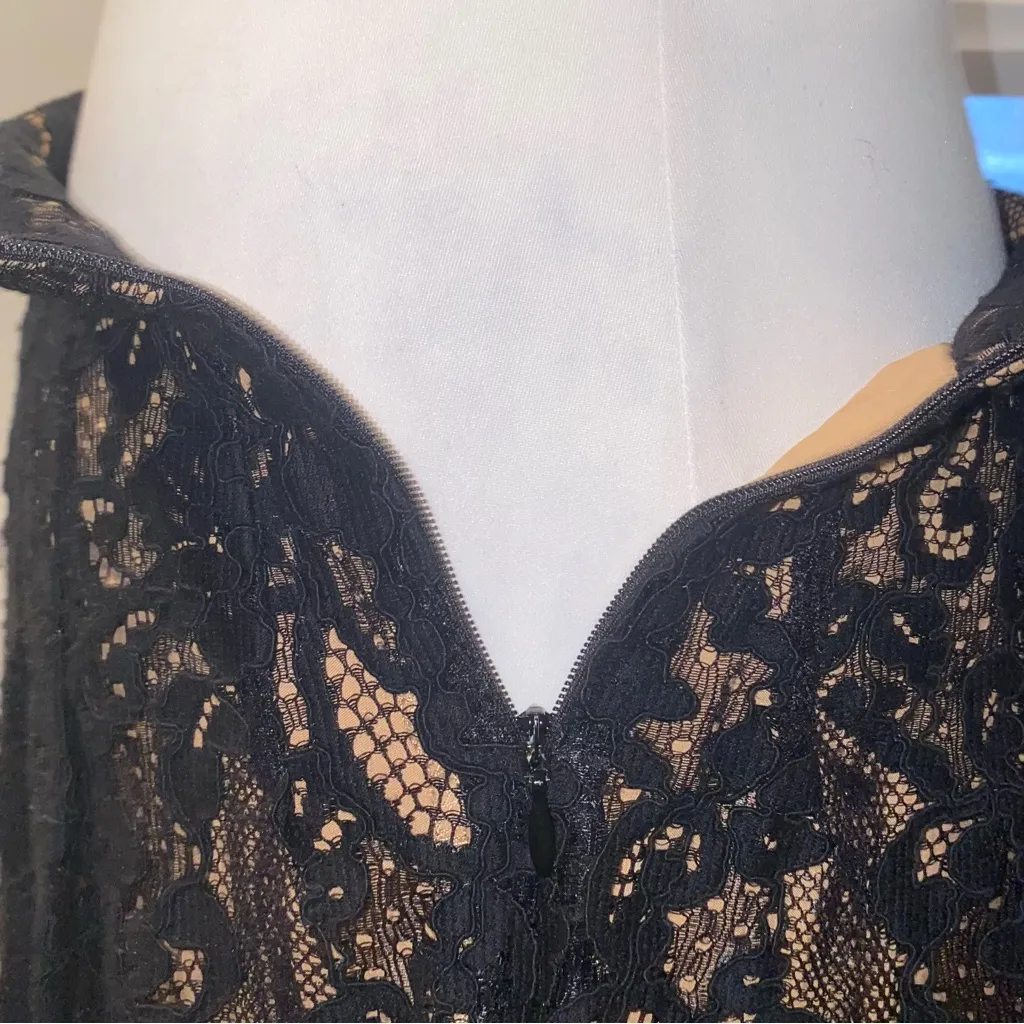 Michael Michael Kors dark academia whimsical gothic lace floral midi skirt Black Size 4 - Image 7