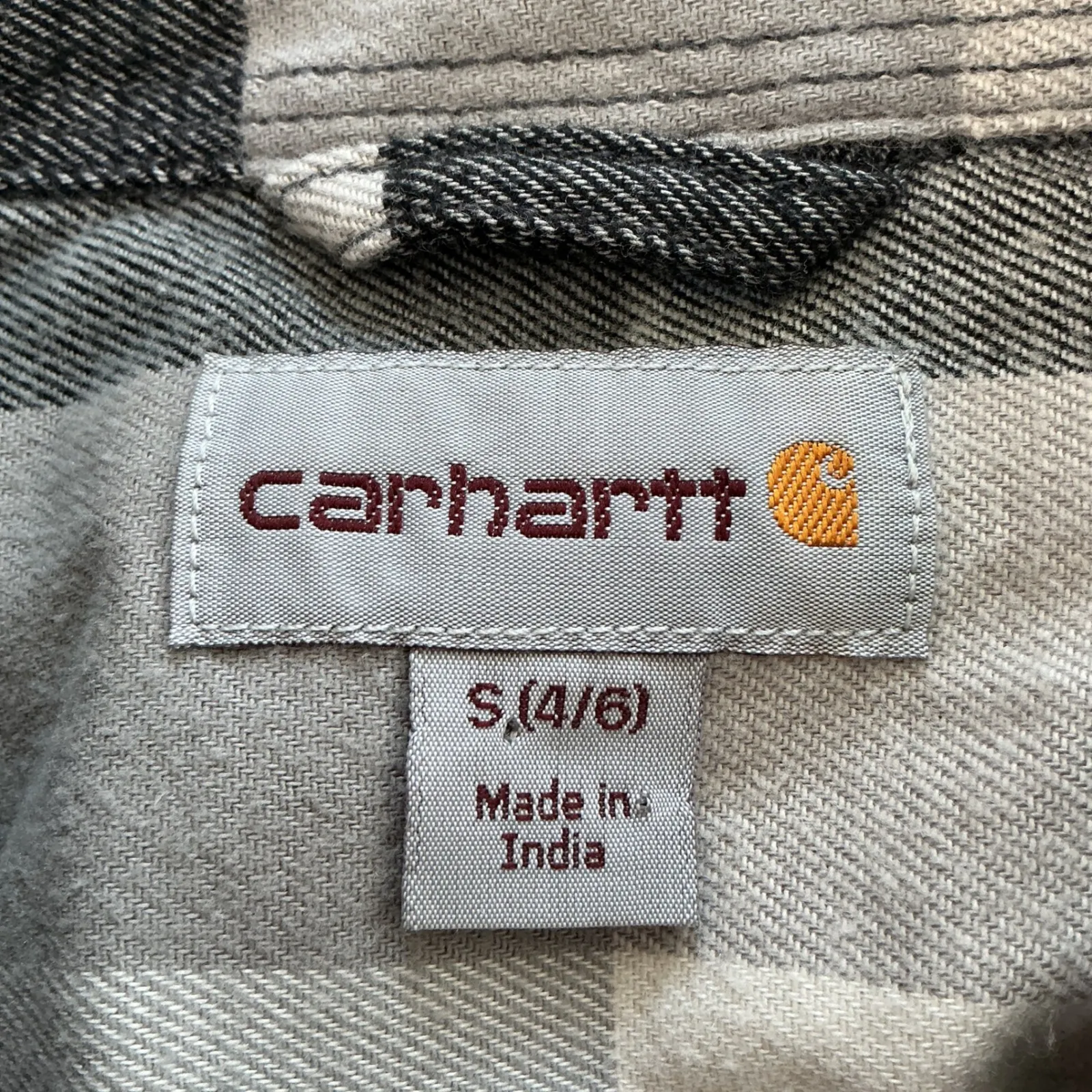 Carhartt Women Plaid Flannel Shirt Long Sleeve Button Up Casual Top Size S 4/6 - Image 4