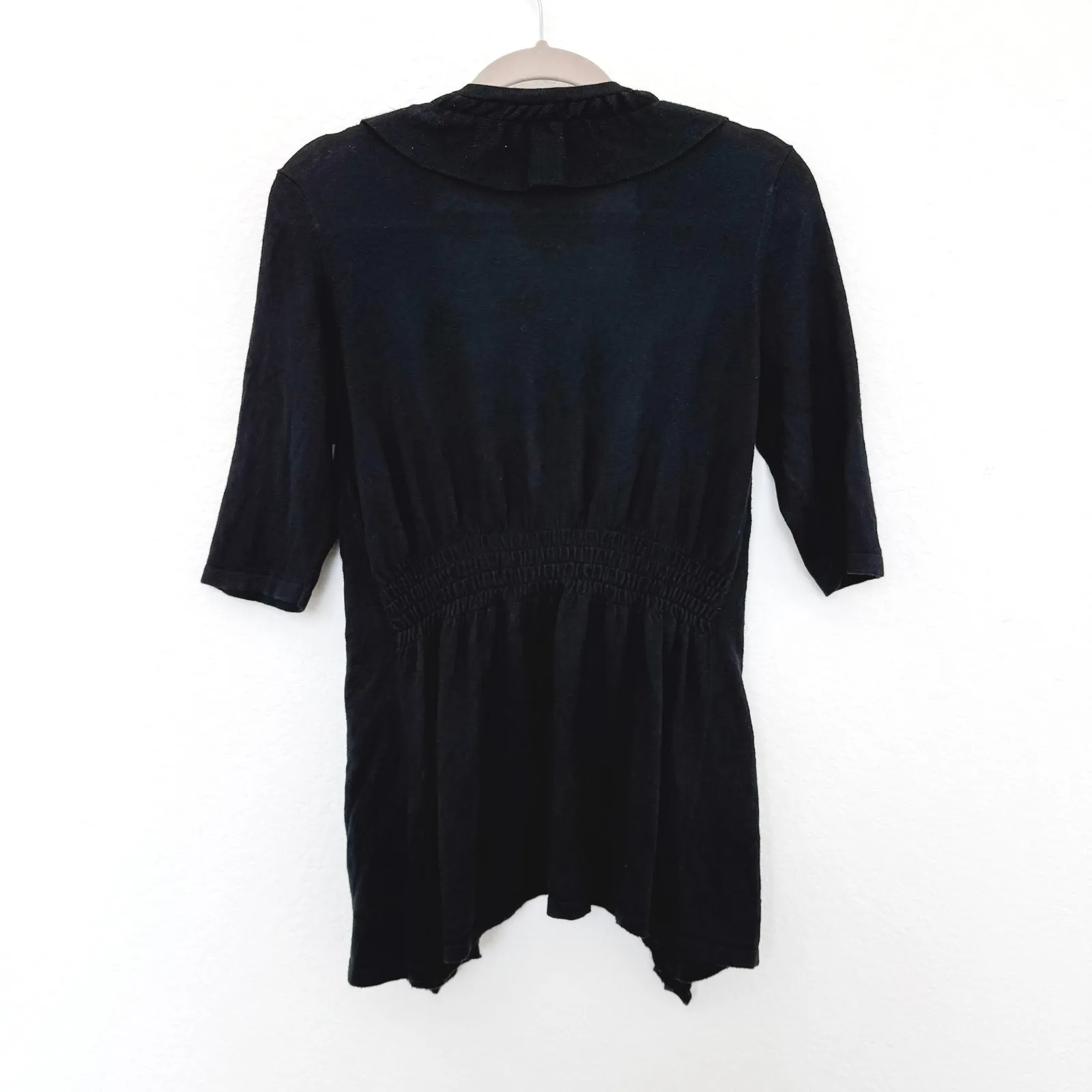 Y2K The Limited Womens Cardigan Sz L Black Ruffle Front Whimsigoth Fairy Grunge‎ - Image 6