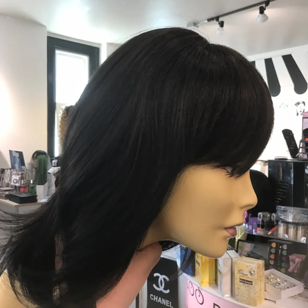 Wig Human very dark brown bob human wig - Image 4