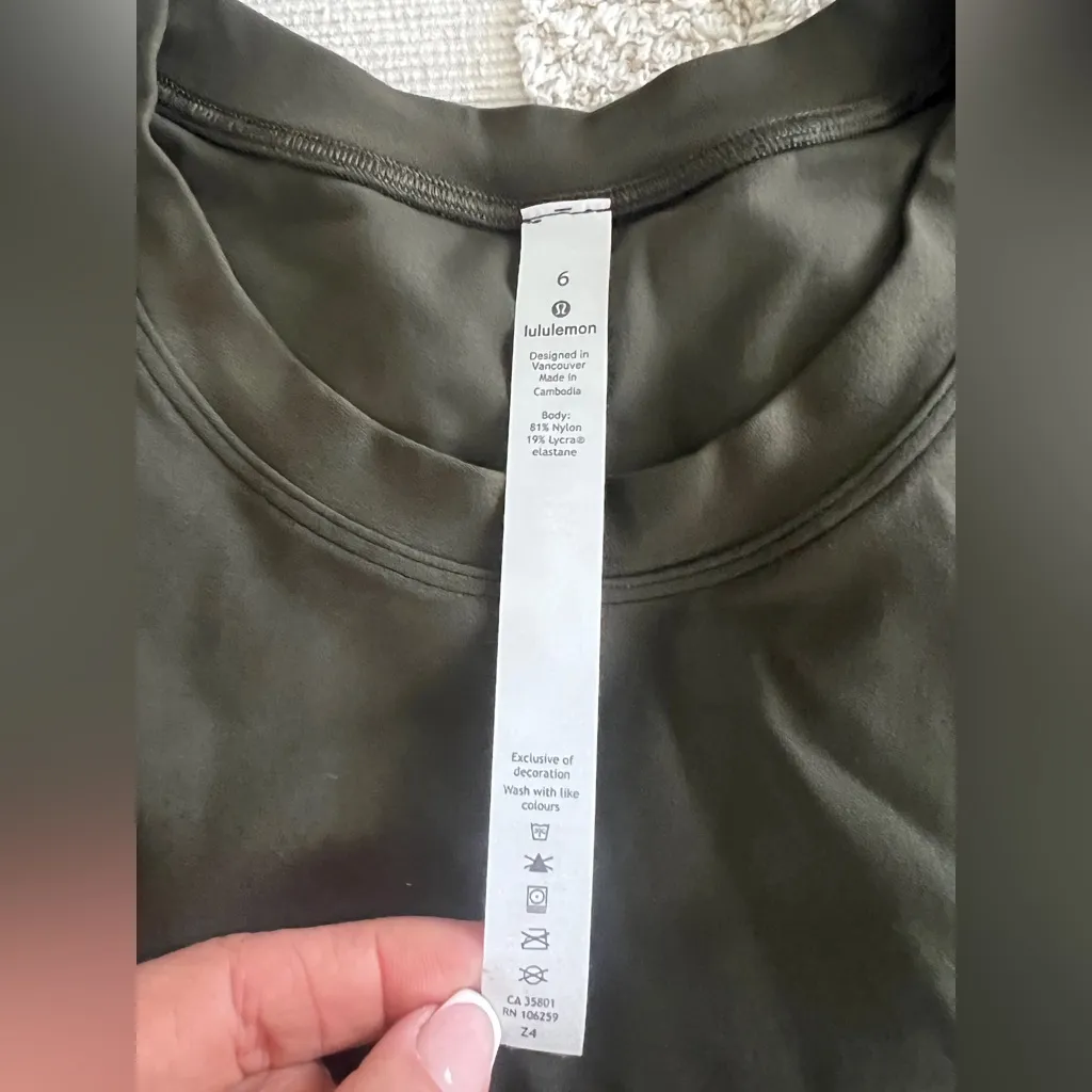 NWT Lululemon All Aligned Midi Dress Dark Olive
Size 6 - Image 6