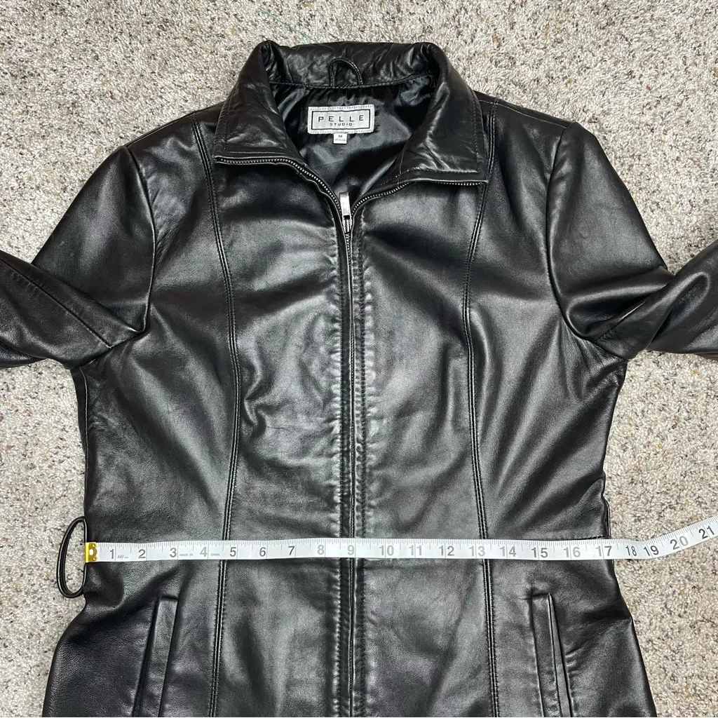 Pelle Studio By Wilson’s Leather Full Zip Genuine Leather Jacket Black Medium M - Image 9