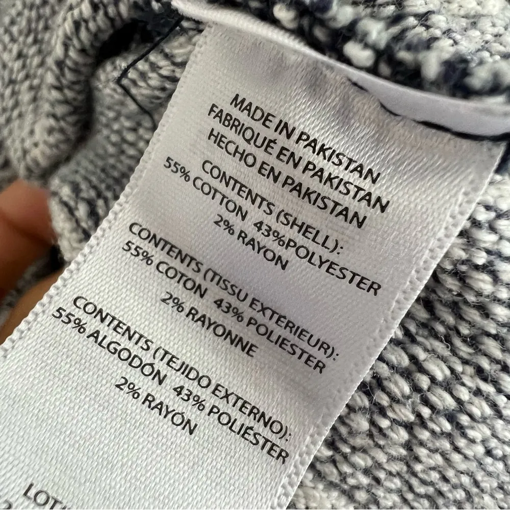 Onia Baja Style Blue Hooded Sweatshirt Hoodie V Neck Small - Image 7