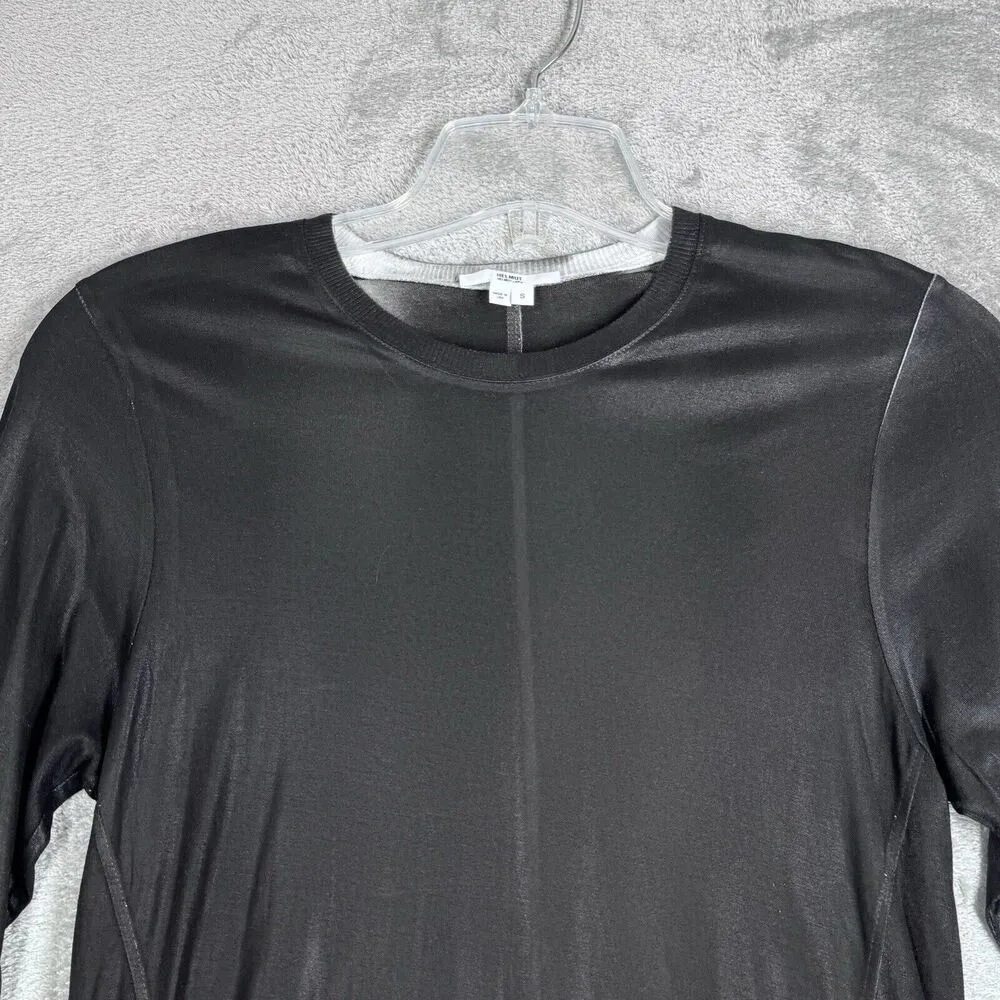 Helmut Lang Sweater Womens Small Black Coated Spray Paint Neutral Minimal Gothic - Image 4