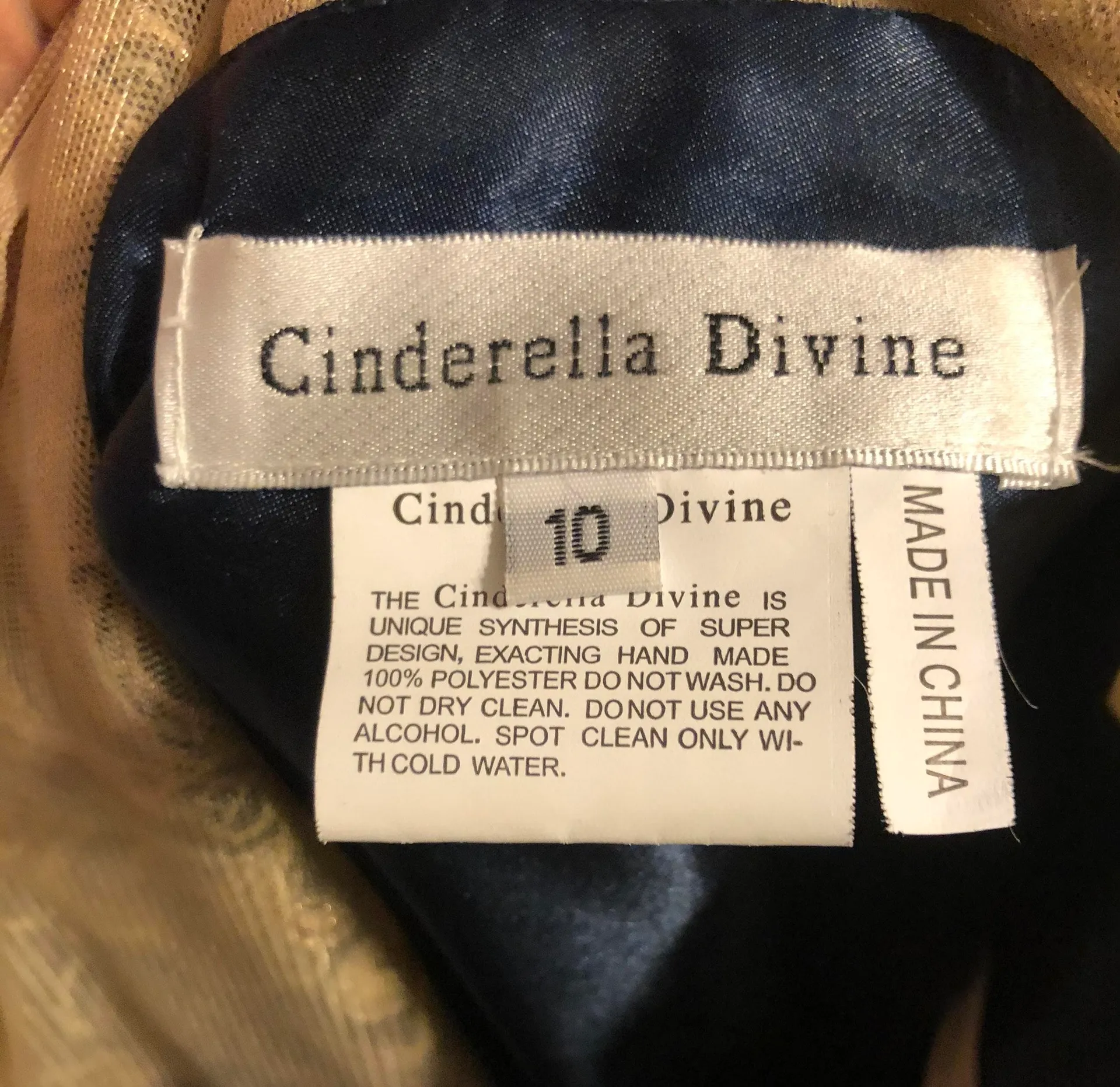 Ornate Gold And Navy Formal Dress - Image 10