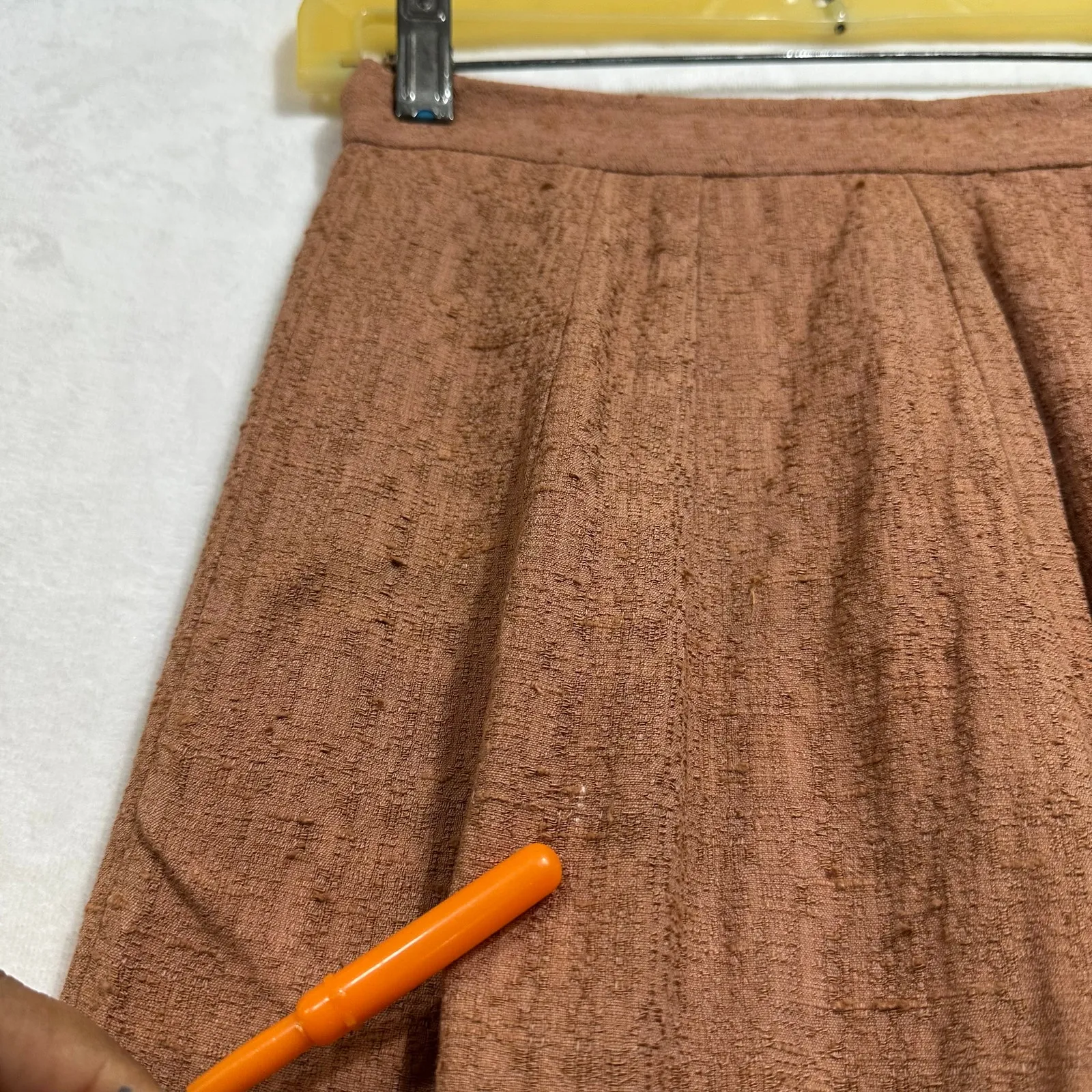 Vintage Textured 70s Knee Length Skirt Pink Pencil Women's Sz XS Retro‎ Slimming - Image 6
