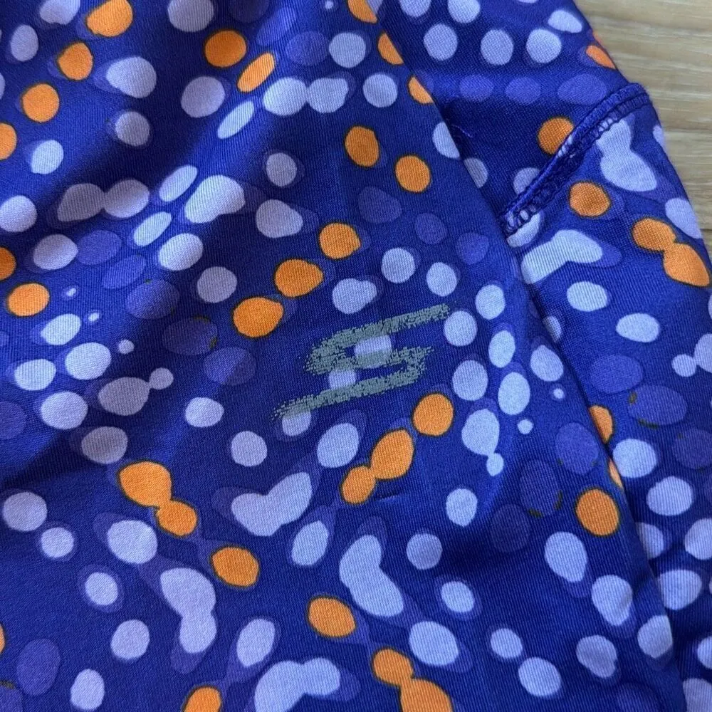 Skechers Women's Sports Leggings Capris Purple Polka Dots Size Medium - Image 2